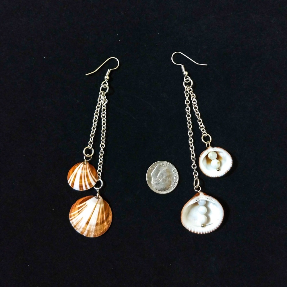 Price Drop! Handmade Shell earrings - Picture 2 of 4